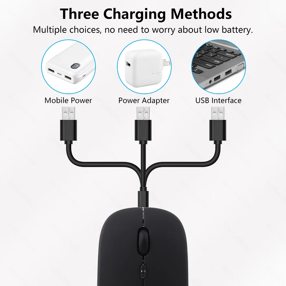 Bettdow Mouse Sem Fio Wireless 2400DPI 2,4GHz Bluetooth Mouse Bettdow Mouse Sem Fio Wireless 2400DPI 2,4GHz Bluetooth Mouse