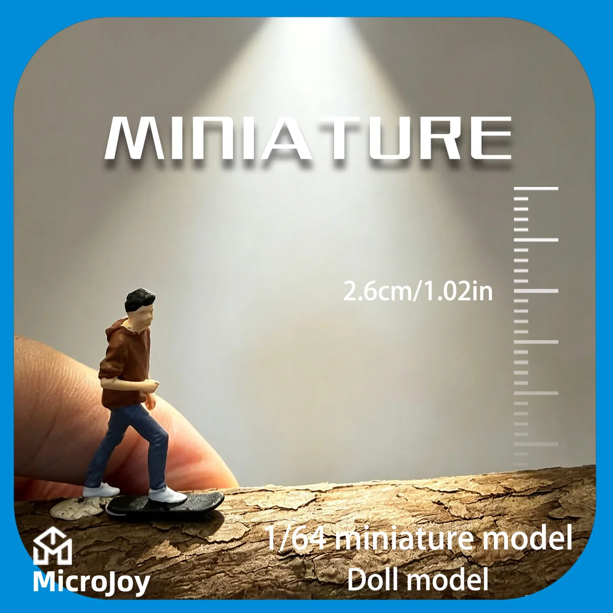 

Miniature Figure Model 1:64 Scale Skateboard Teenager Figure Model, Suitable for Ho Scale Train Dioramas, DIY Scenery, Creative Scenes, Mini Scene Sets, and Miniature Scene Accessories