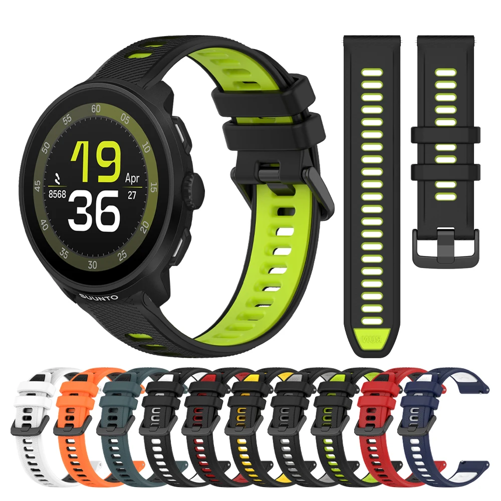 Silikon-Uhrenarmband 20/22 mm für Suunto PACE 2 S/Run Band Ersatzarmband für Suunto 9 5 Peak Pro/3 Fitness/VERTICAL/OCEAN