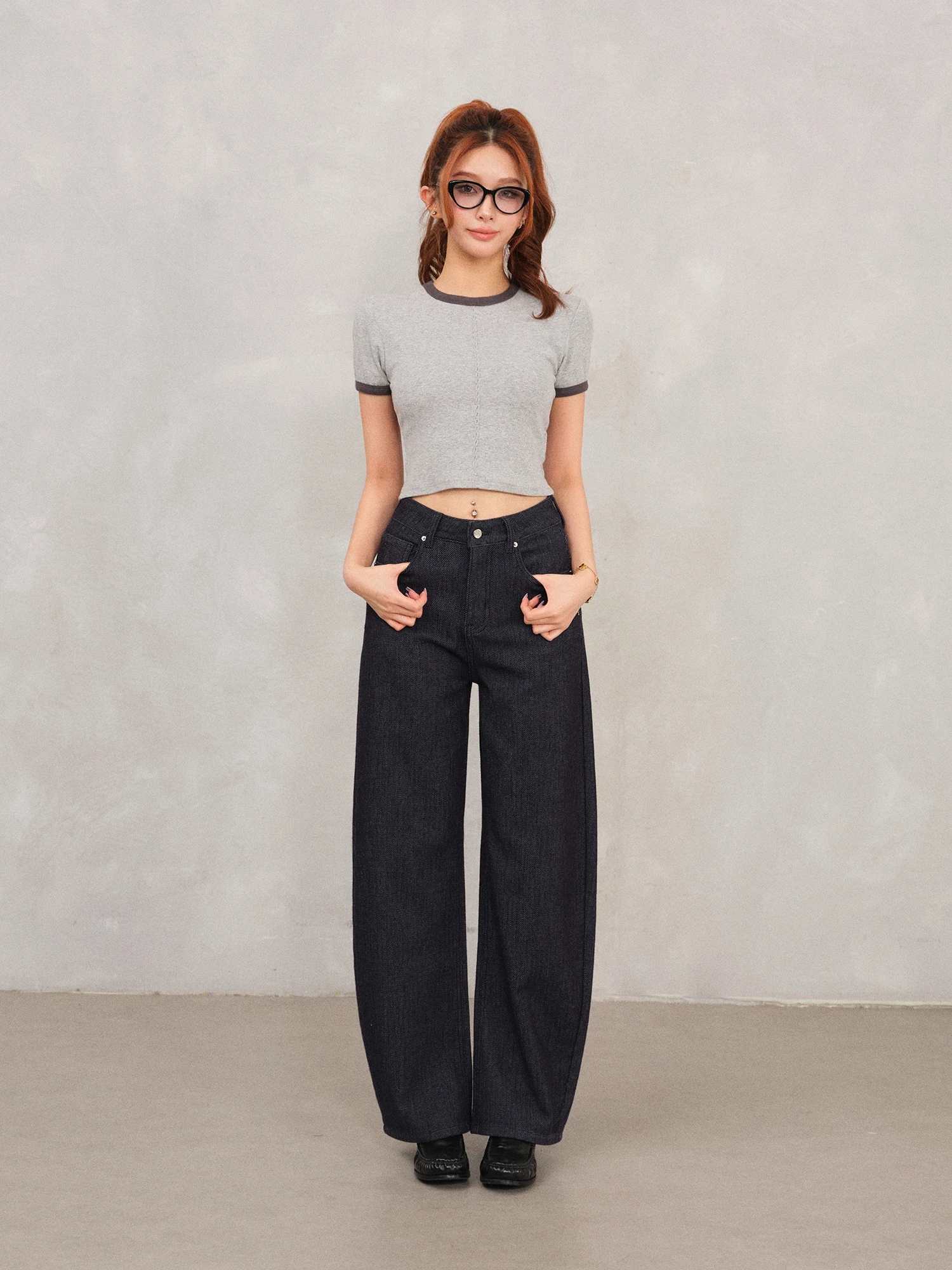 تي شيرت نسائي كاجوال محبوك بأكمام قصيرة وياقة دائرية من FORNIYOYO، تصميم بلوكات ألوان على الكتفين، ملابس ربيعية عصرية للترفيه