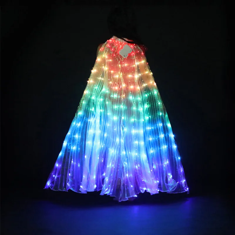 LED Luminescent Color Cloak Children Dancers Luminous Butterfly Wing Stage Performance Belly Dancing Carnival Party Toy Cloak