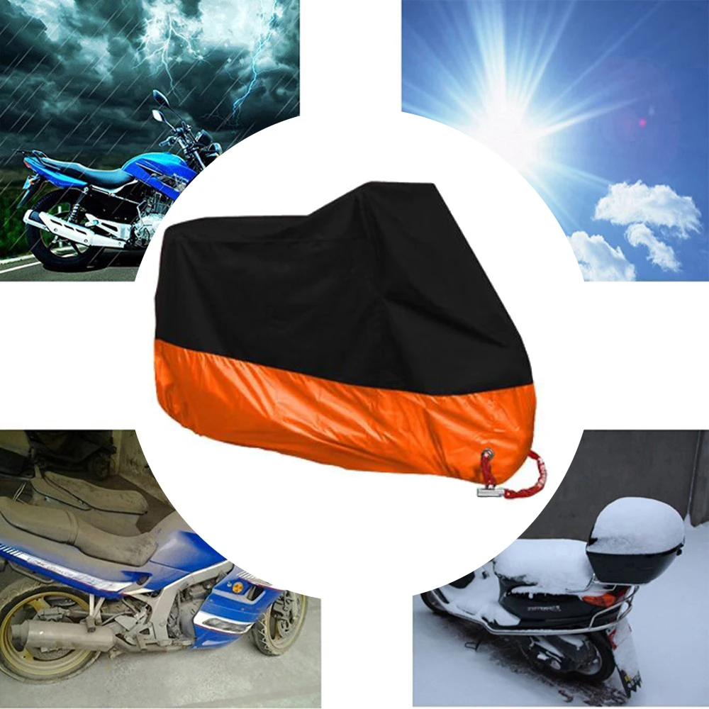 XXXXL Orange/Black Motorcycle Cover Dust Rain Waterproof Motorbike Cover Anti-UV For Harley Davidson Street Glide FLHX Touring