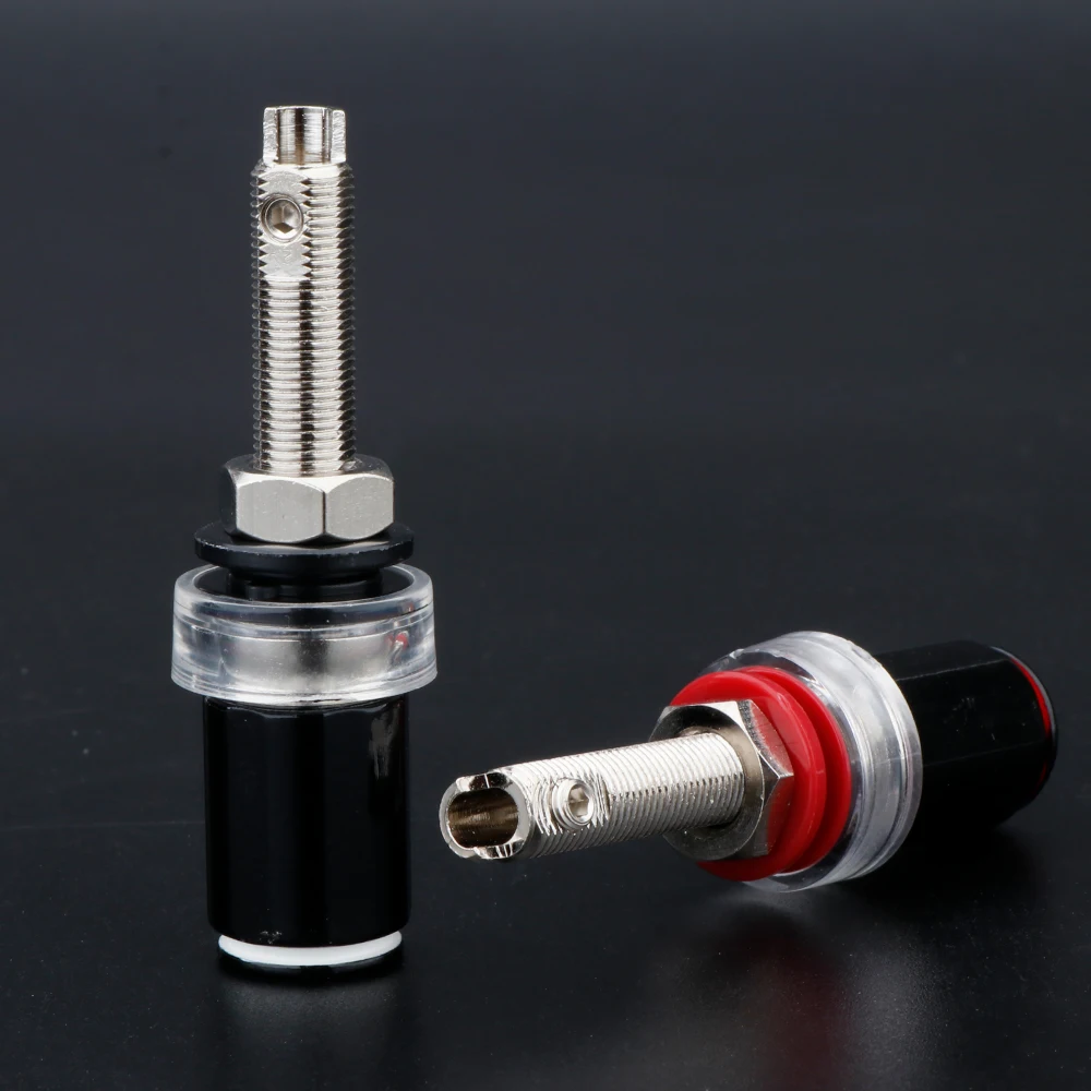 Terminal de haut-parleur Audio à liaison or/Rhodium, pour fiche banane de 4mm, prise de haut-parleur en cuivre à souder gratuite