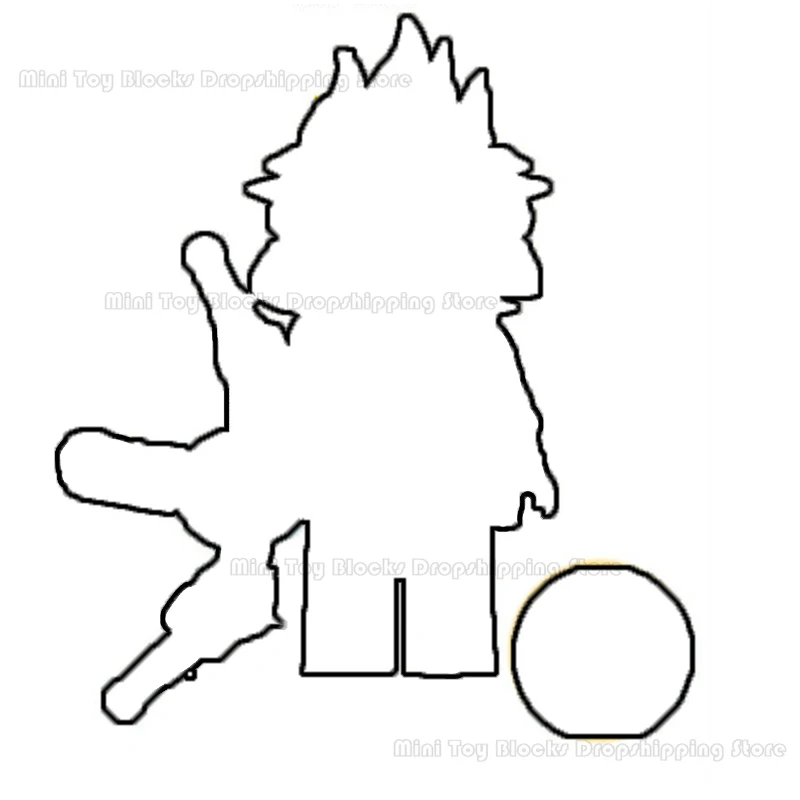 KF6142 Anime Cartoon Building Blocks Action Toy Assemble Bricks Toys For Children Birthday Gifts