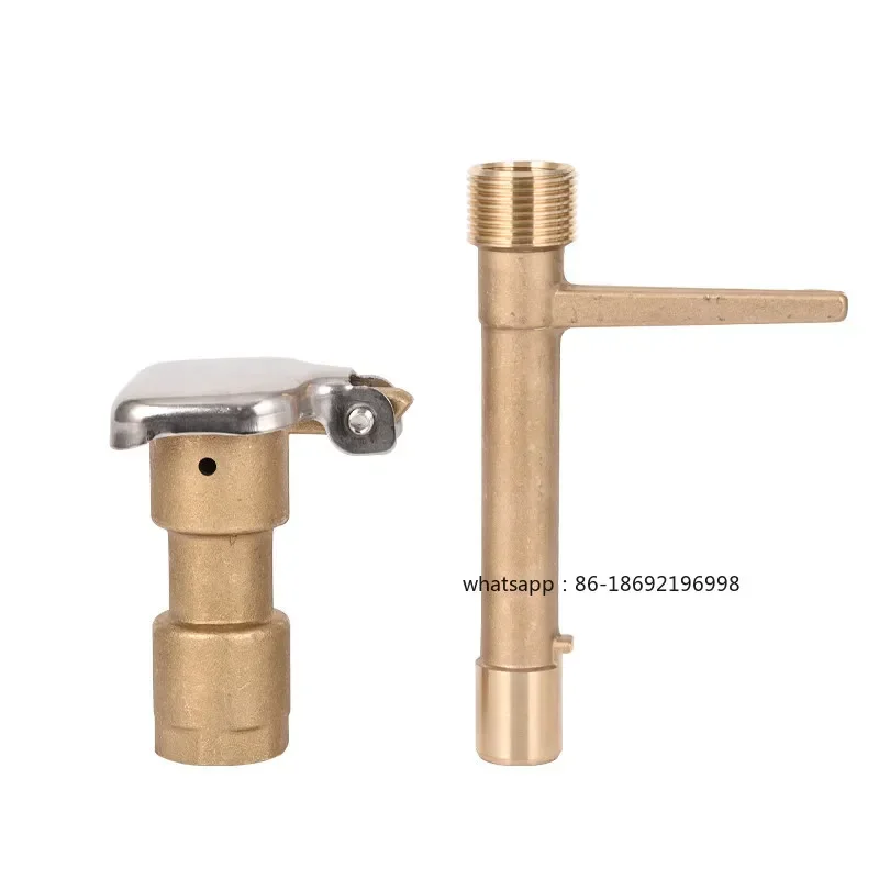 6 Points Brass Quick Water Intake Valve Rod, Copper Green Water Intake Device, Water Intake Valve Key Sprinkler Plug Garden DN20