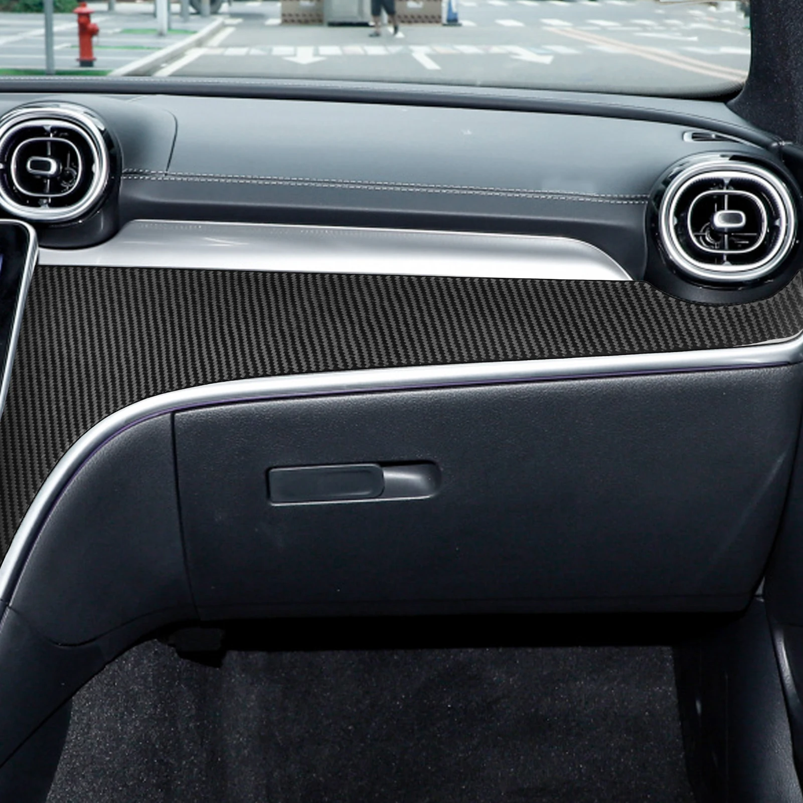 

Для Mercedes-Benz C-Class GLC W206 2022-2024 углеродное волокно второй пилот приборная панель отделка панели накладка автомобильные аксессуары наклейка