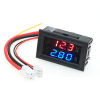 DC0-100V 10A 50A 100A Voltmeter Ammeter Red Blue LED Amp Dual Digital Volt Meter Gauge 0.28'' LED Display 50A 100A Diverter