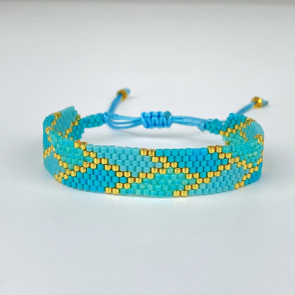 European and American Women's Bracelets, Couple Bracelets, Trendy Nsins Style, Green Leaf Design, Golden Ratio, Miyuki Seed Bead Woven Bracelet, DIY