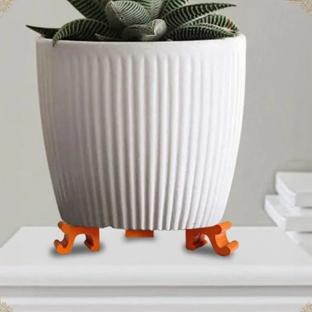 Elevated Flower Pot Feet 3 Pack for Drainage and Stability Resin Plant Stand Holder Compatible with Most Potted Plants