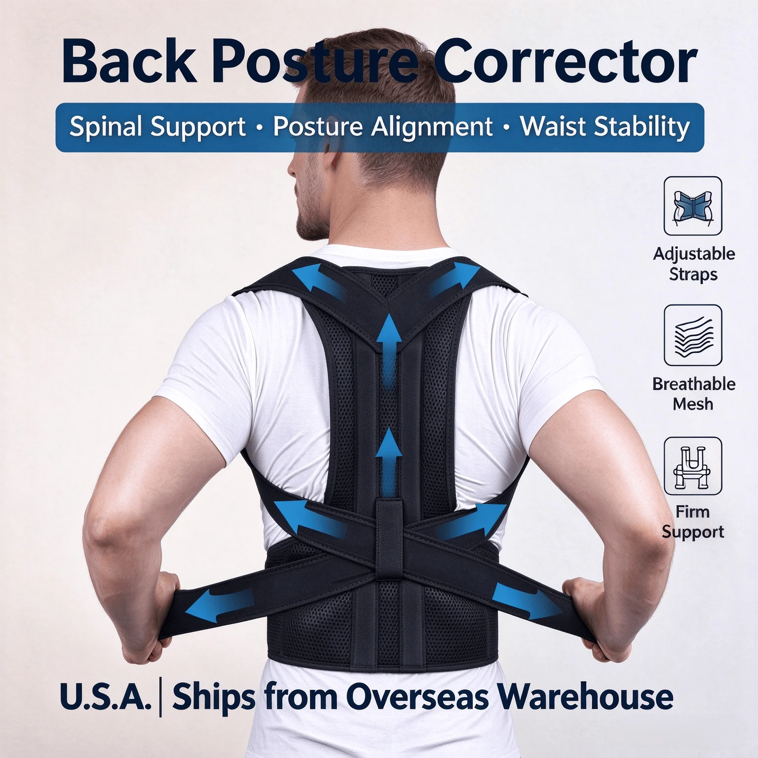 Back Posture Corrector Brace Shoulder Support Belt Upper and Lower Back Pain Relief Improve Spine Clavicle Brace Posture Vest