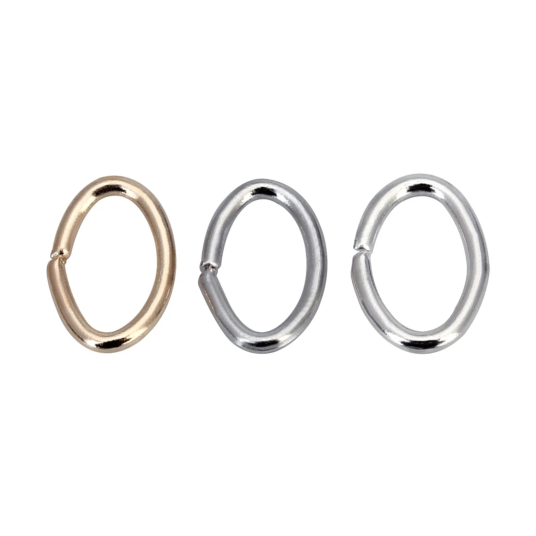 200pcs 7mm Metal Iron Jump Rings Silver Rhodium KC Gold Color Oval Closed Single Split Loops For Jewelry Making DIY Bracelets