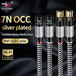 HiFi XLR Audio Balance Cable Hi-End 7N OCC Silver Plated 3Pin XLR Male To XLR Female Audio Cable for Microphone Amplifier