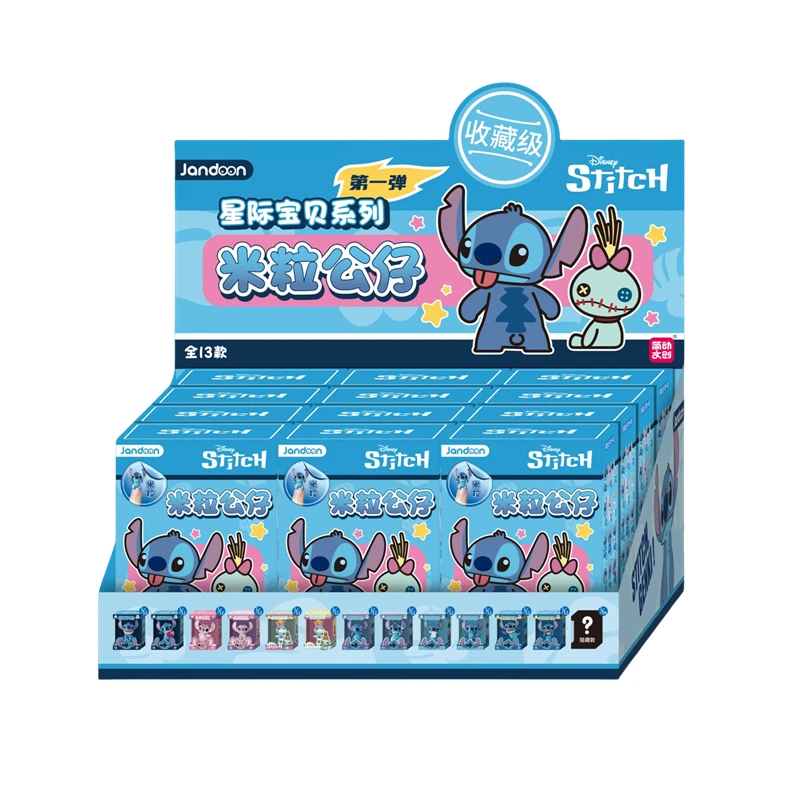 Lilo & Stitch Disney Jandoon Original กล่องตาบอด Angel Scrump ตุ๊กตาข้าว Grain Mini Action Figure ของเล่น Surprise เครื่องประดับของขวัญ