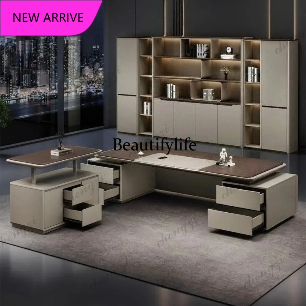 MM85 240 to360 cm Modern Deluxe Desk File Cabinet Lifting Side Cabinets Computer desk room office table corner tables furniture