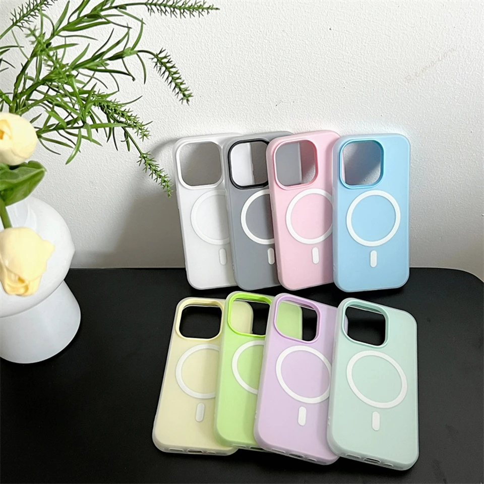 リストストラップ磁気電話ケース iPhone 16 15 14 プラス 13 12 11 プロマックス Magsafe ストラップワイヤレス充電マットプロテクターカバー