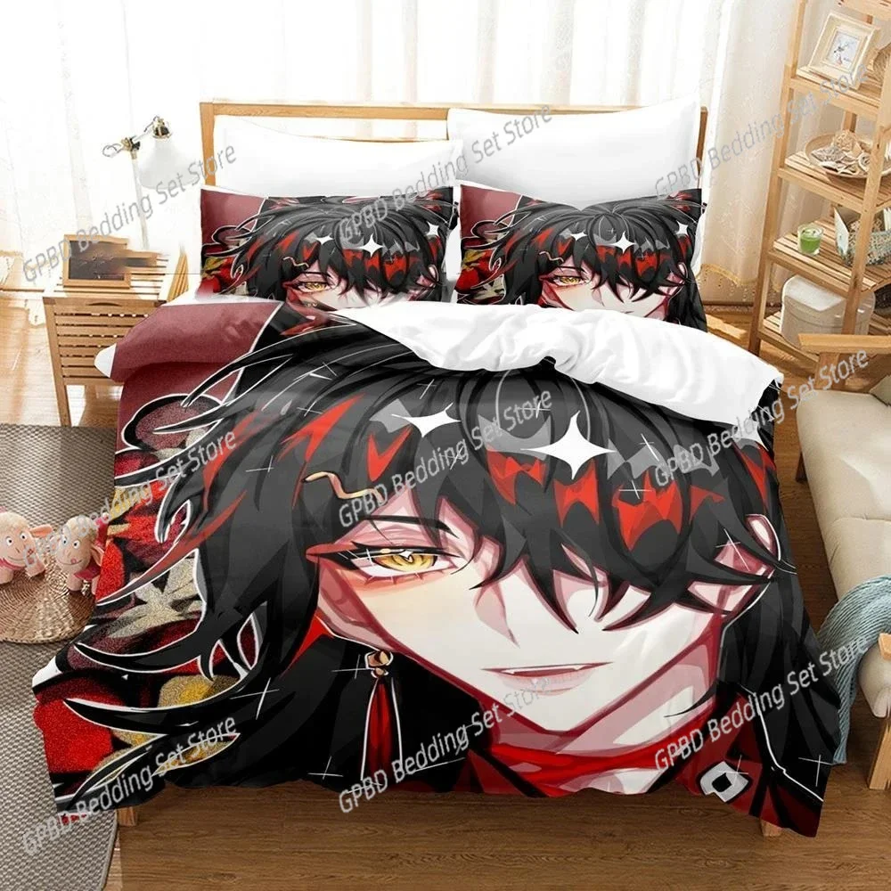 Hololive Vox Akuma Bedding Set Duvet Cover Bedroom Comforter Covers Single Twin King Size Quilt Cover Home Textile