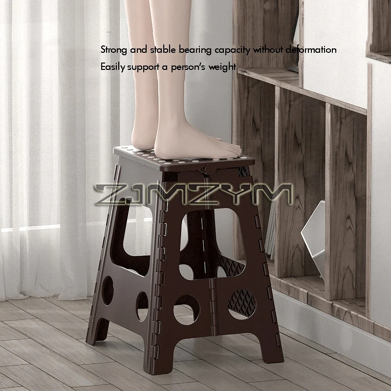 Foldable Step Stool Thicken Plastic Foldable Step Stool-Compact Plastic Portable Step Stool For Outdoor And Indoor image 2