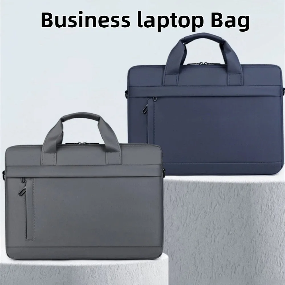 Shoulder Strap Men Business Laptop Bag with Handle 15.6inch Portable Laptop Bags Briefcase Solid Color Laptop Shoulder Bag