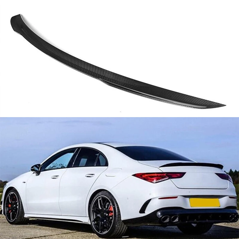 For Real Carbon Fiber Rear Lip Wing Spoiler W118 Mercedes CLA CLA200 CLA260 Sedan 2019-2024 Year Accessories