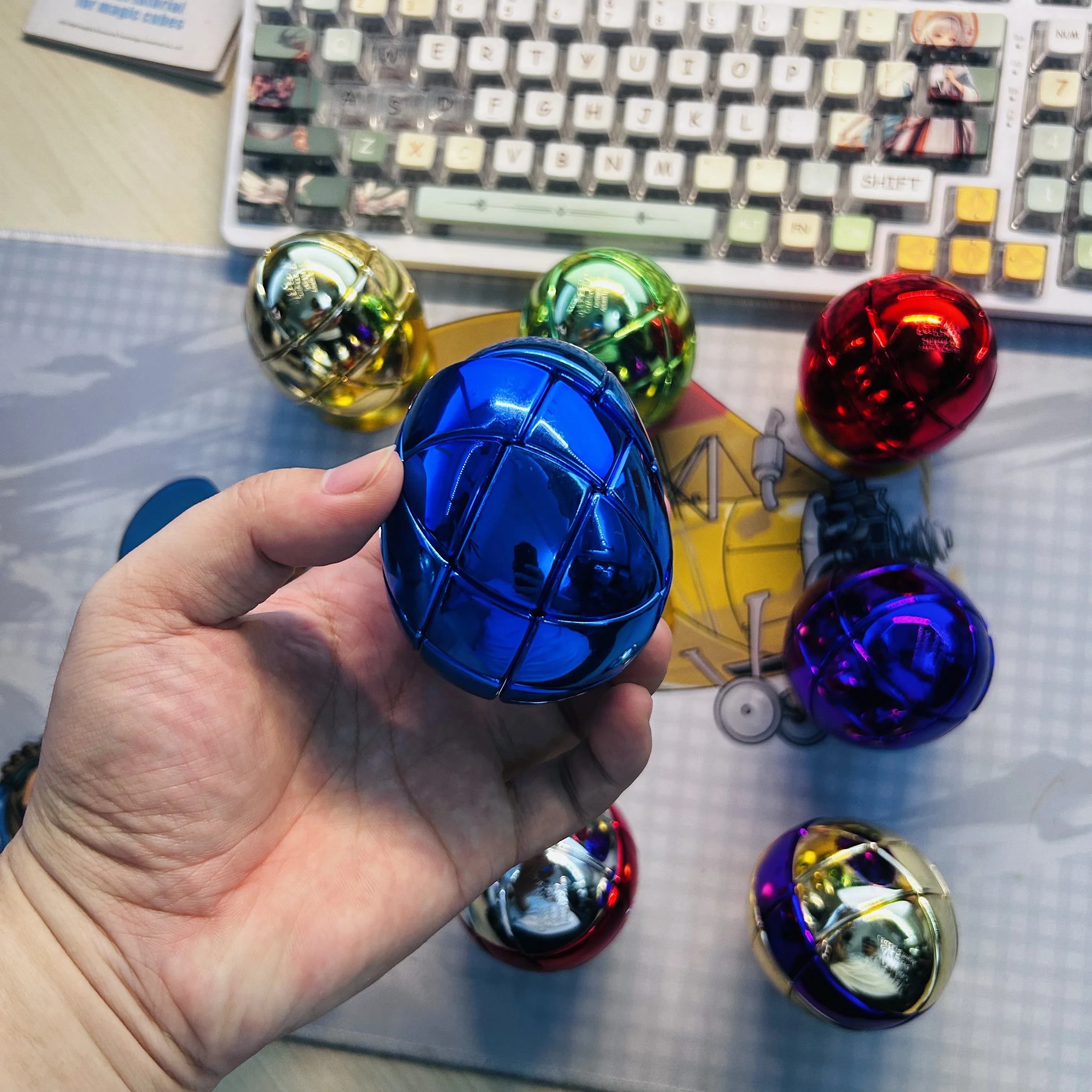 Limited Edition 3x3 Electroplated egg Cube Complete set of collection cubes