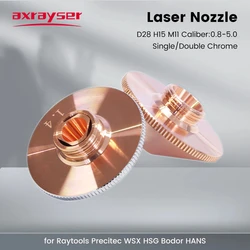 Axrayser 10 pz tipo A ugello Laser Dia.28 H15 M11 calibro 0.8-6 singolo doppio strato per testa di taglio Laser in fibra Precitec WSX