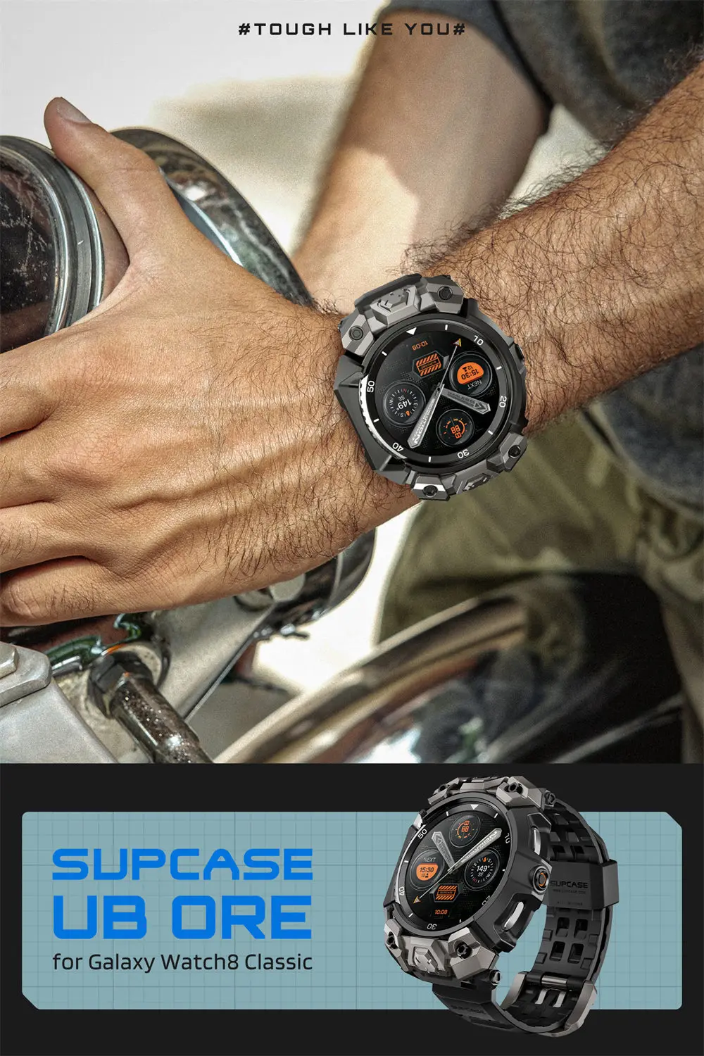 SUPCASE For Samsung Galaxy Watch 8 Classic Case 46mm 2025 UB Ore Robuste Sportuhr-Hülle mit Armband & 2 Stück Displayschutzfolie – Detail 15