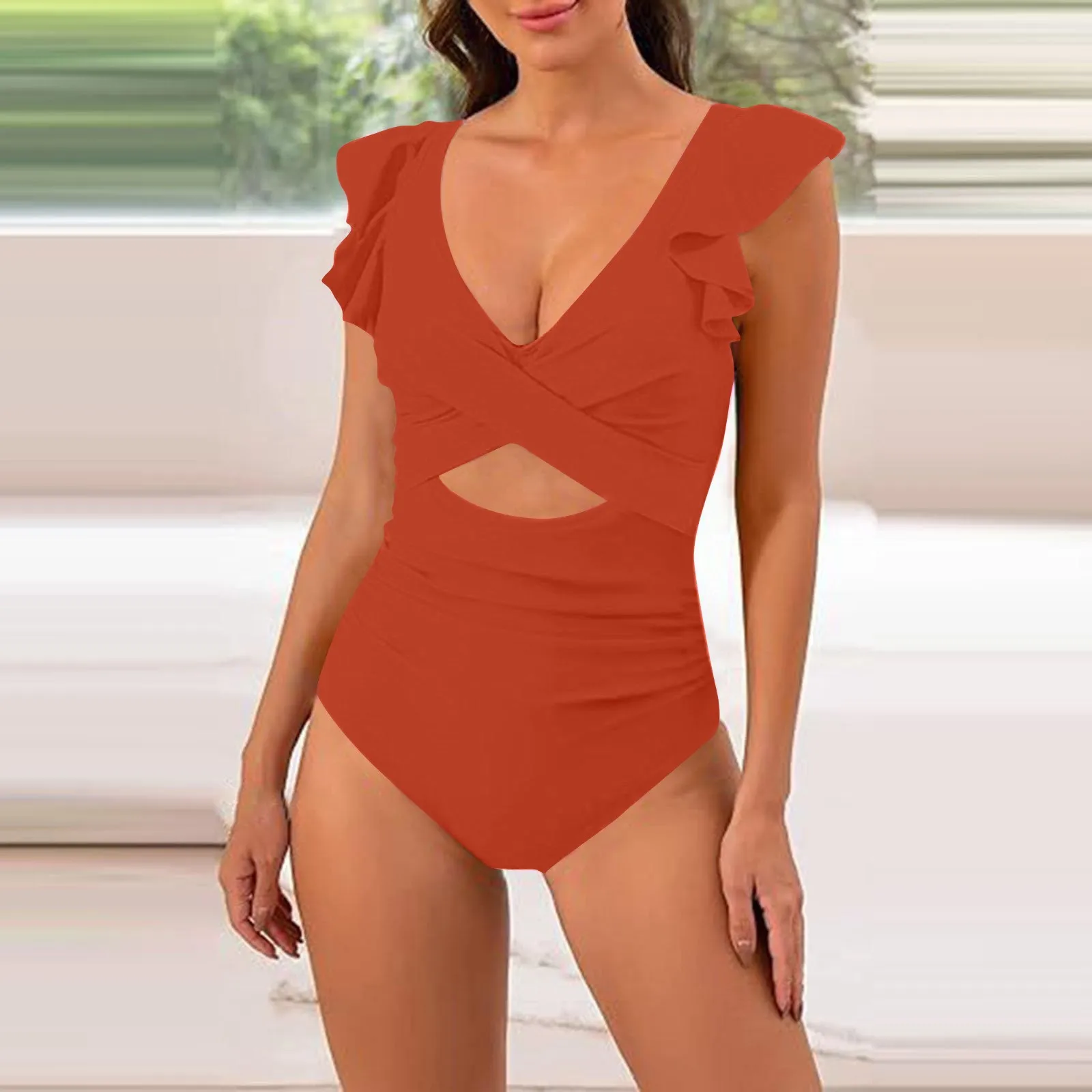 Sexy maiô de uma peça para mulheres, monokini, cor sólida, roupas de praia, novo design, 2021