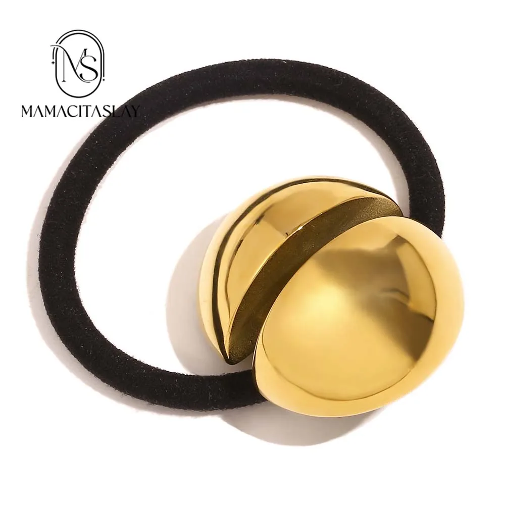 MamacitaSlay Trendy 316L Stainless Steel Eggshell Elastic Stretchy Ponytai Metal  Rope hair accessories Hair accessories woman