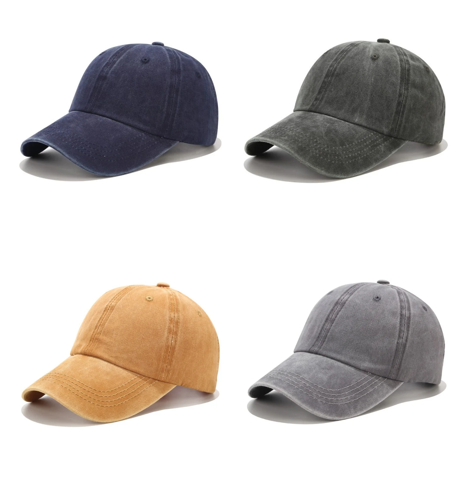 Baseball Cap Washed Cotton Men Women Snapback Hat Vintage Hip Hop Caps Solid Color Dad Hat Bone Casquette Outdoor Casual Sport