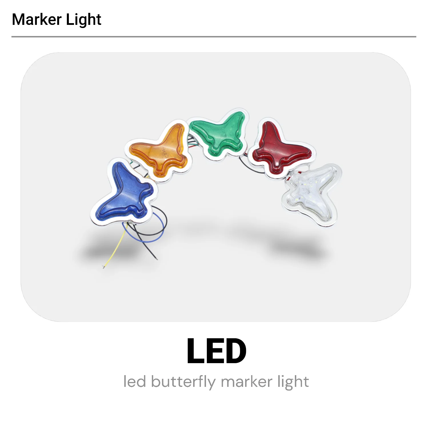 

10PCS 88*74*24mm Plastic LED Green Glass Side Marker Light, Signal Lamp for Truck Pickup Off-road Vehicle