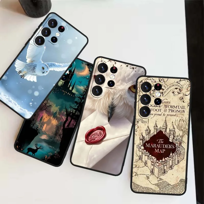 HP Snowy Owl For Samsung Galaxy Note 20 10 XCover Pro 7 M56 M55 M35 M17 M16 M06 F07 Ultra Lite Phone Case Cover