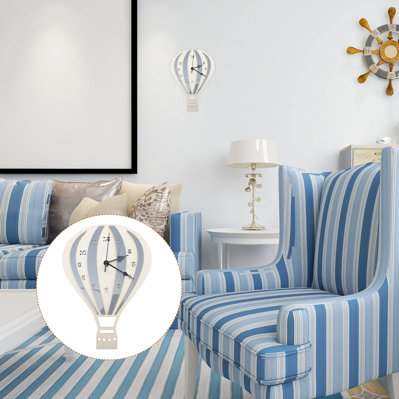 

Silent Hot Air Balloon Wall Clock Non Ticking Quiet Kids Room Bedroom Decor Mute Wall Clock For Home Office Decoration