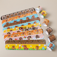 12Pcs Cute Animal Capybara Theme Slap Bracelets Toy for Kids Birthday Party Favors Scohool Rewards Pinata Fillers Goodie Bag