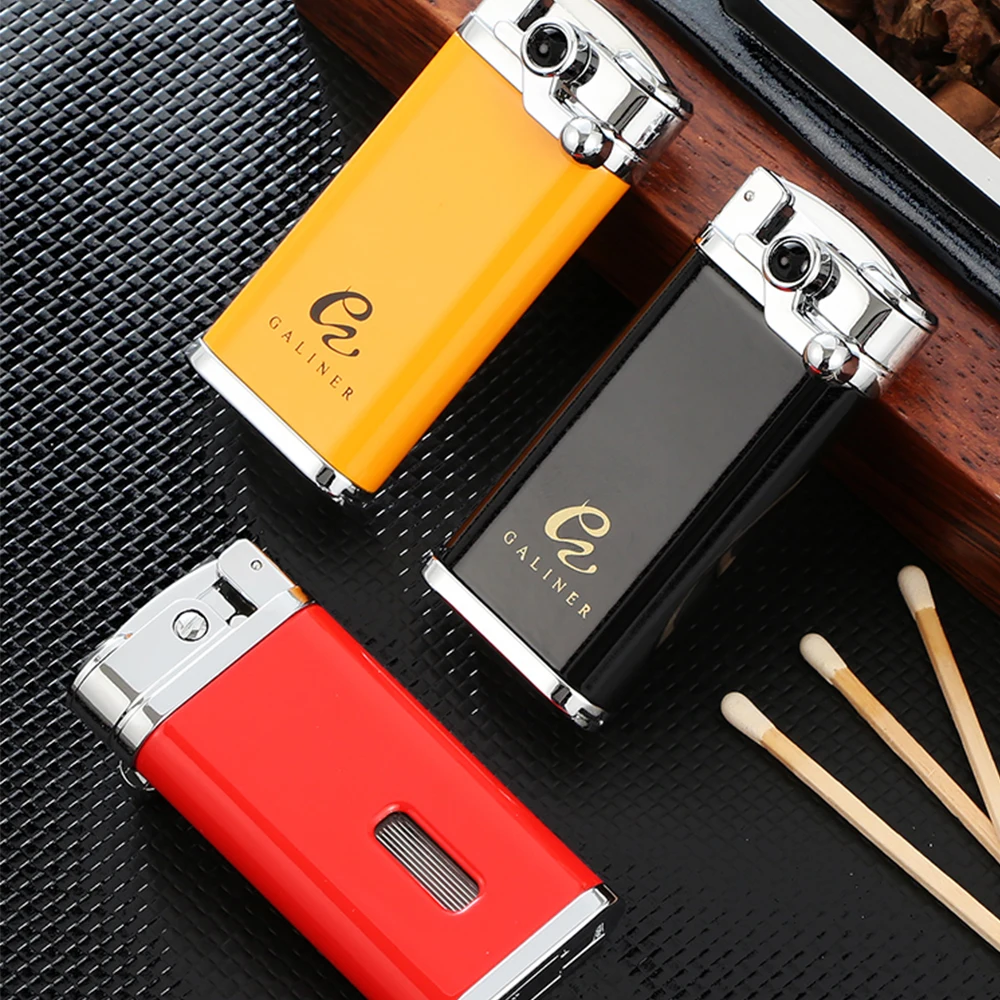 

Galiner Windproof Cigar Lighter with Cigar Hole Opener Metal Multifunctional Lighters Gift Box for Men