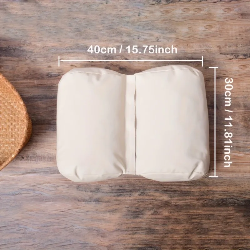 Beige Butterfly Posing Pillow Cushion Newborn Photography Mat Artificial PU Leather Fabric Soft Basket Filled Background Cushion