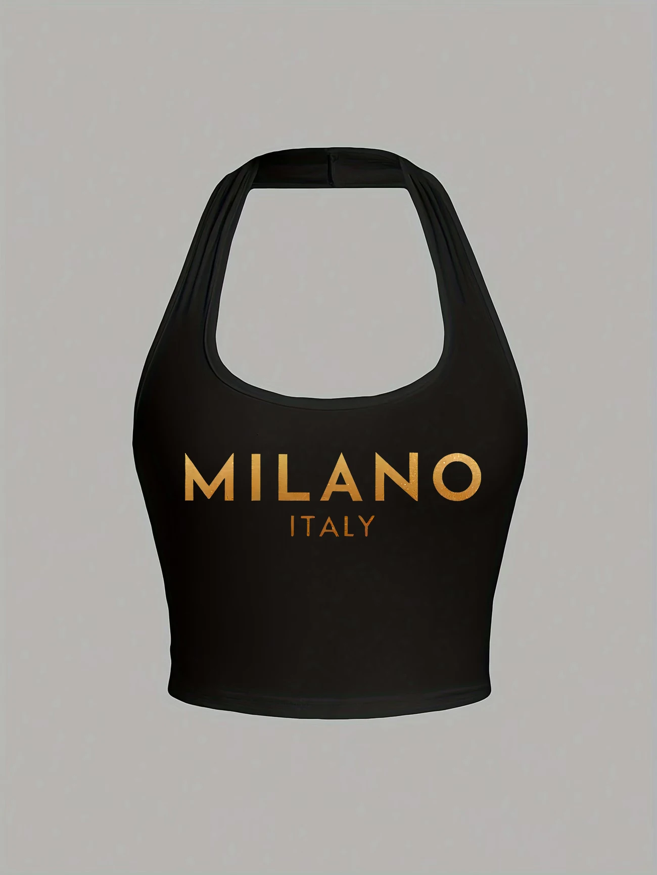 Fashion Casual Milano Italy Print Halter Neck Tops Sexy Women Summer Halter Top Y2k Tanks Chic Vest Shirt Tank Top Girls Woman