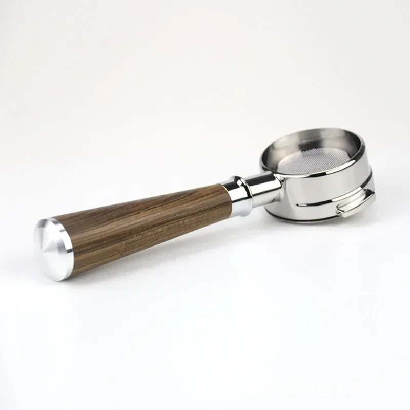 58mm Bottomless Coffee Portafilter for La Marzocco 2-ear Stainless Steel Modified Solid Wood Coffee Handle Filter Barista Tool