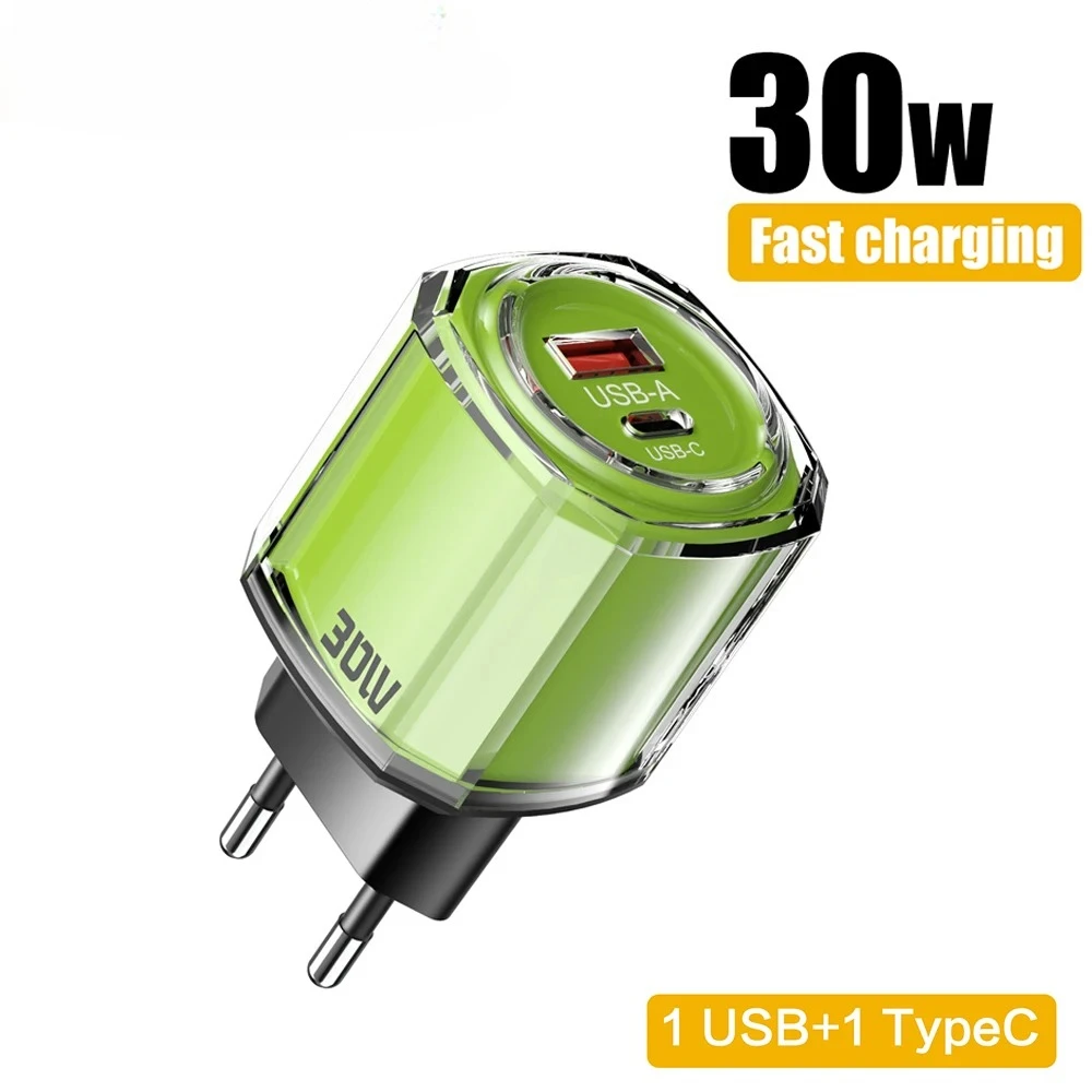 30W USB C Charger PD Fast Charging Mobile Phone Power Adapter For iPhone Samsung Xiaomi Quick Charge 3.0 EU/US Plug Wall Charger