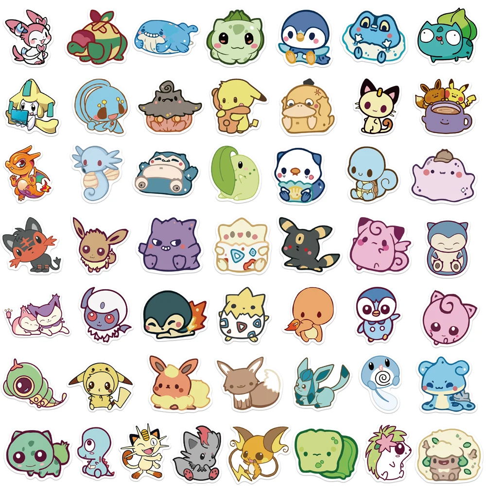 10/30/50PCS Cute Pokemon Anime Cartoon Stickers Car Guitar Motorcycle Luggage Suitcase DIY Classic Toy Funny Decal Kid Sticker