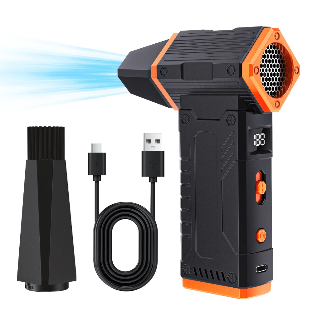 Kipas Jet Mini Motor Turbo Bertenaga 130.000 RPM, Peniup Debu Udara Terkompresi untuk Pengeringan Mobil, Alat Pembersih Portabel untuk Karpet, Meja, dan Rumah