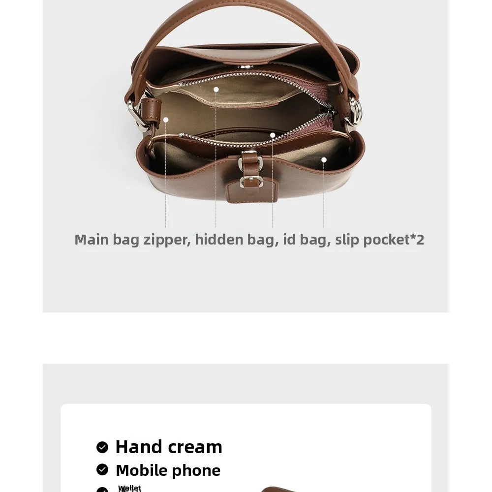 Bag Women 2025 New Versatile Bucket Bag Crossbody Women's Bag Premium High Capacity Leather Shoulder Bag Bags Handbag