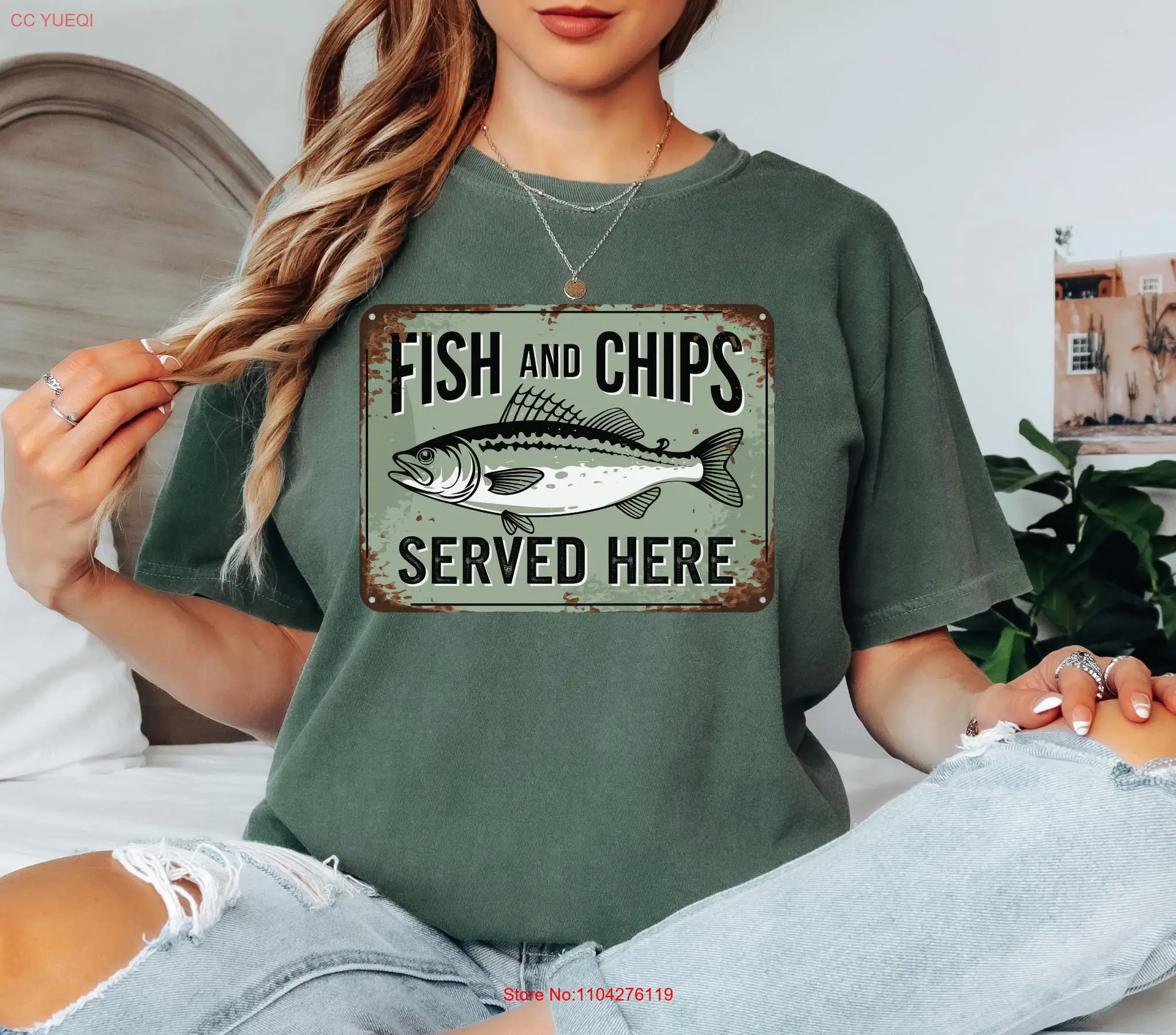 Camiseta de sardina, pescado estañado, tomate francés, niña, verano, nieta costera, centro, inspirado en el océano, colores cómodos Vintage