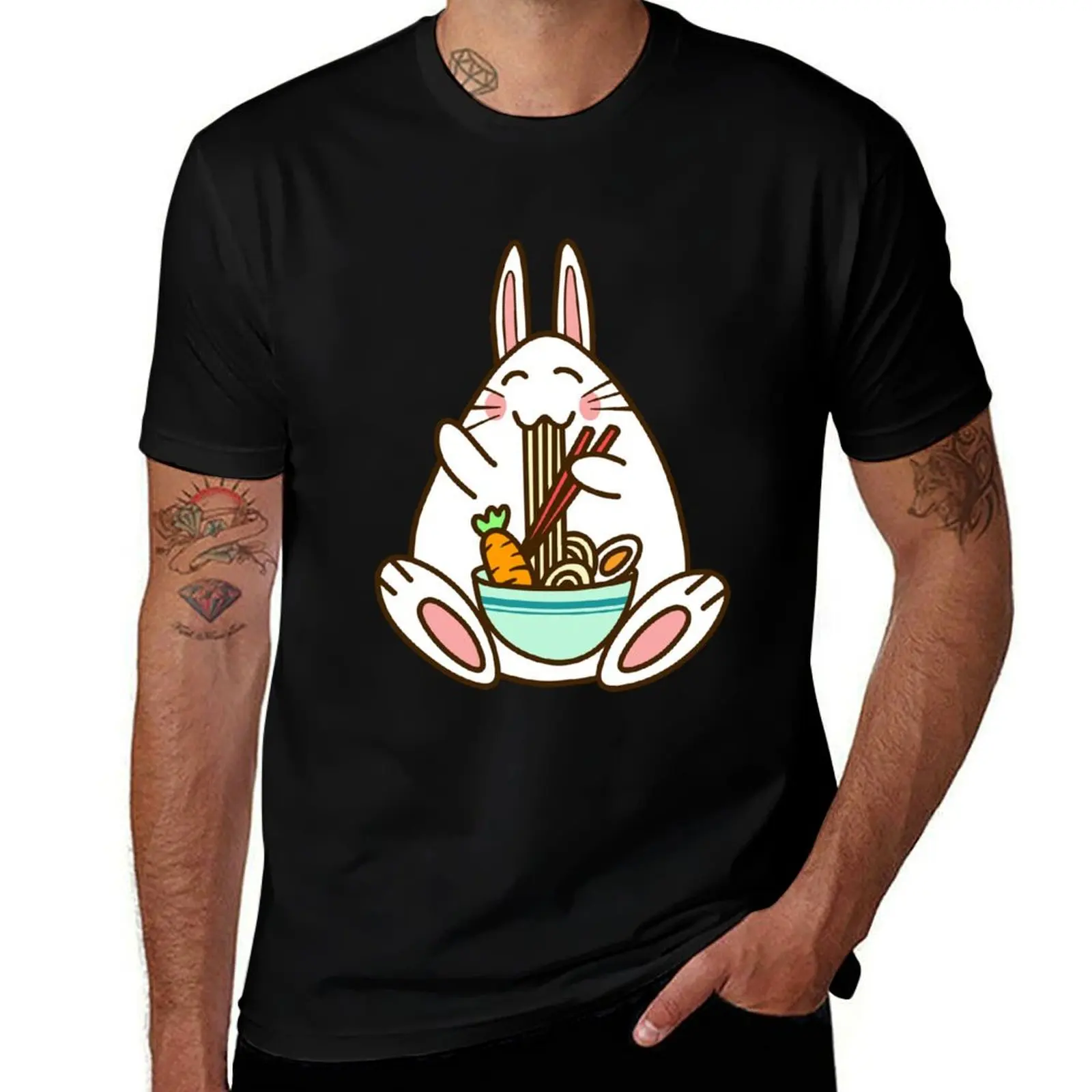 

Bunny Eat Noodle T-Shirt anime figures vintage anime shirt summer shirt topping sweat shirts, men