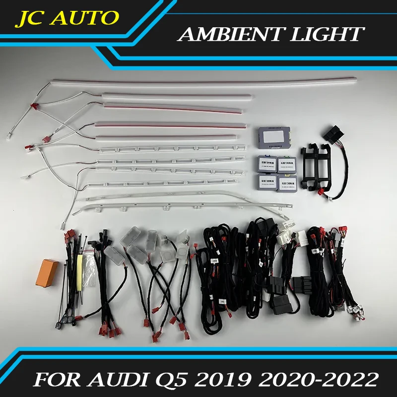 

Led Ambient Light Fit for Audi Q5 2019 2020-2022 Screen Control Original Factory 1:1 Mold 28 Lights Colorful Ambient Light