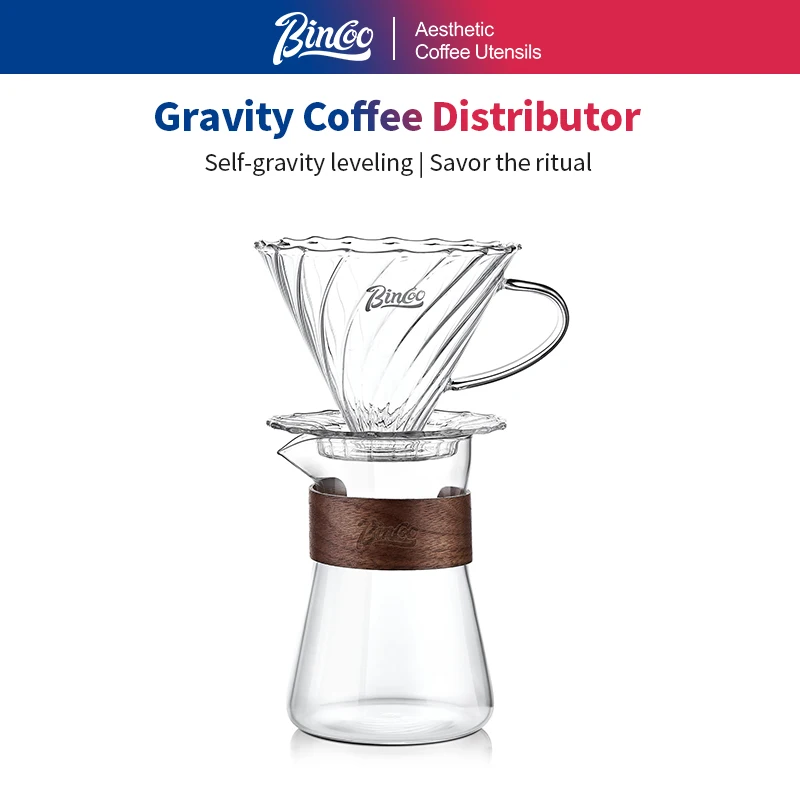 Bincoo Pour Over Coffee Maker Set Reusable Coffee Filter Dripper Glass Coffee Hand Brewing Coffee Sharing Pot Funnel Filter Cups