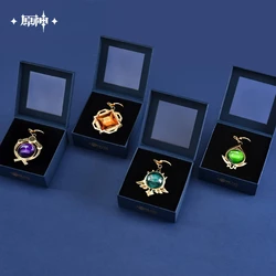 [Genuine] Anime Game Genshin Impact 2023 Carnival Theme Cosplay Vision Elemental Pendant Rock Wind Garss Metal Backpack Charms