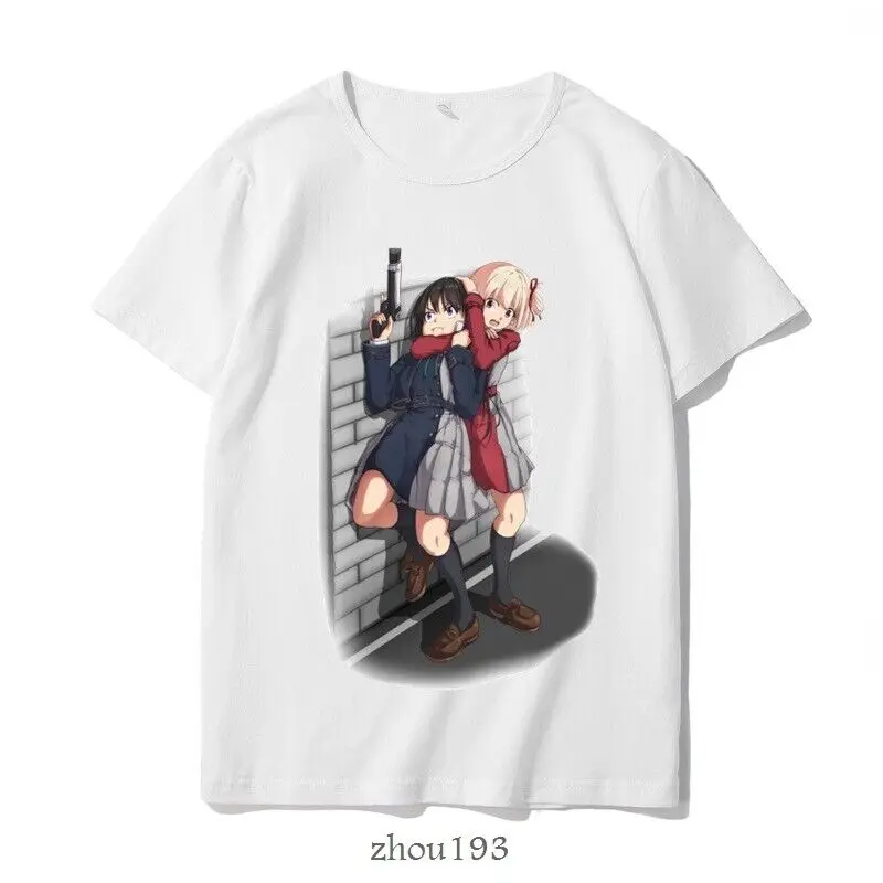 Anime Lycoris Recoil Chisato Nishikigi Cosplay Unisex Short Sleeve T-shirt Z29