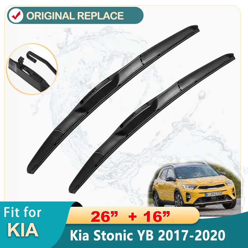 

Car Wiper Blade For Kia Stonic YB 2017-2020 Windshield Rubber Silicon Refill Front Window Wiper 26"+16" LHD RHD Wiper Blade