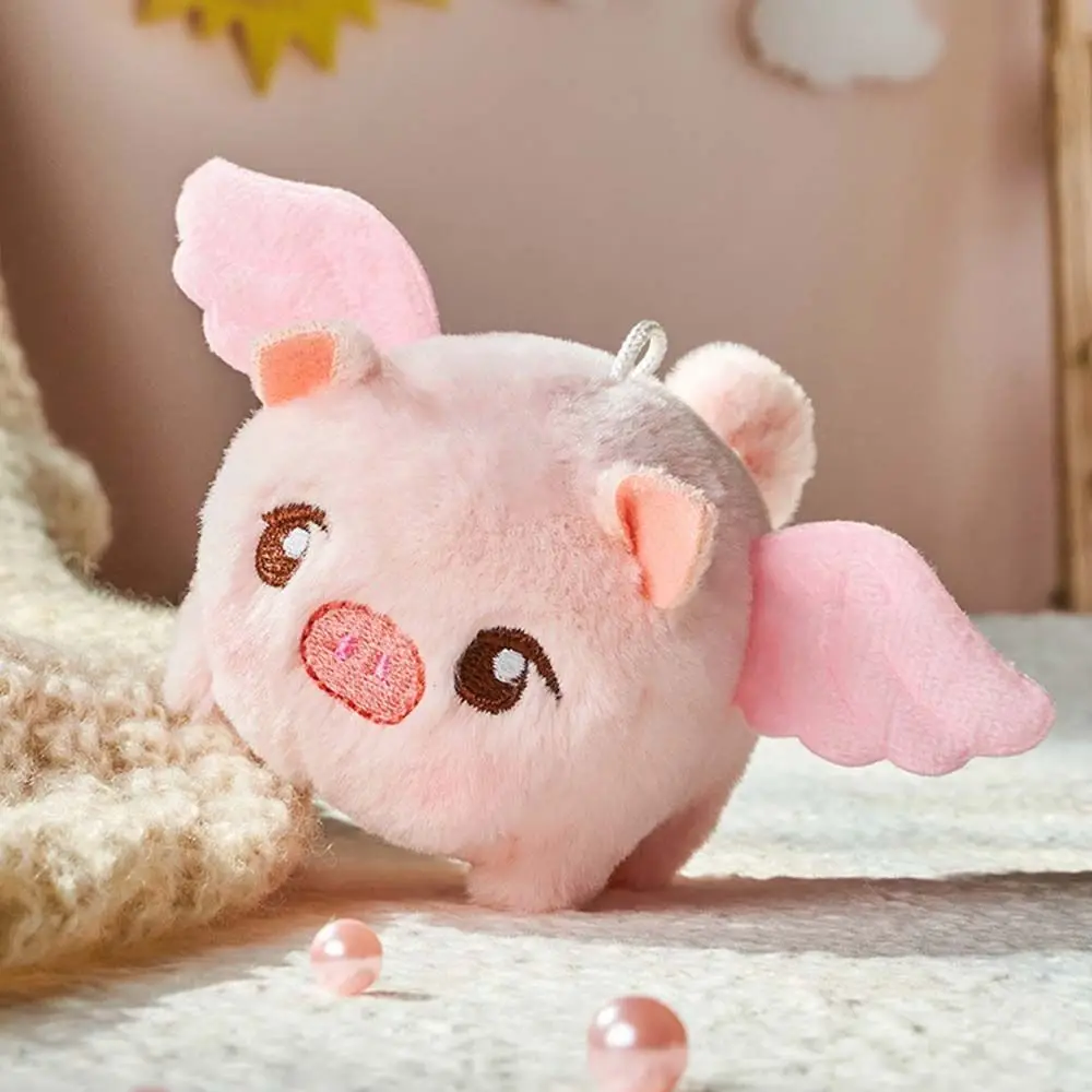 Soft Shaking Tail Wings Birthday Gifts Backpack Accessory Cartoon Plush Doll Flying Pig Toy Angel Big Toy Plush Key chain