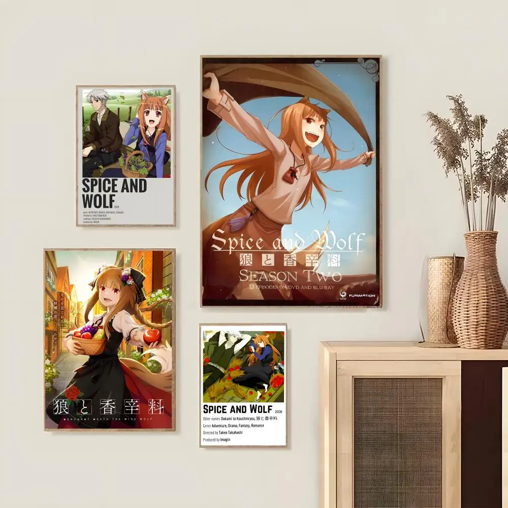 ملصق S-Spice and WolfS Anime لغرفة النوم وغرفة المعيشة والدراسة وما بعد ذلك ديكور ذاتي اللصق + هدية مثالية